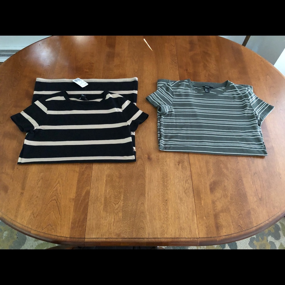 Set of 2 Striped T-Shirt Dresses Size XS